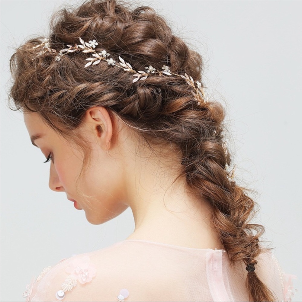 BHLDN Boho Rose Gold Bridal Hair Vine - NWOT